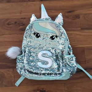 Kids Unicorn with letter S Backpack